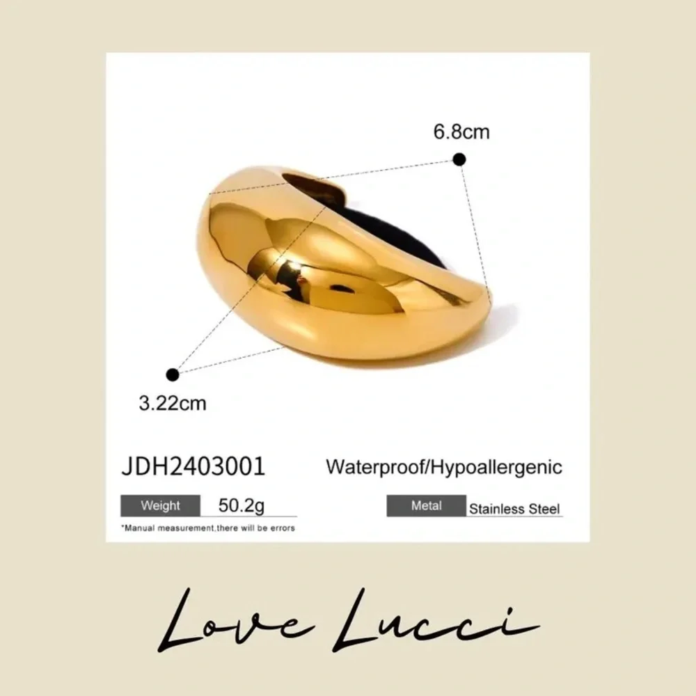 Love Lucci Gold Tone Large‎ Chunky Statement Hair Accessory Ponytail Holder